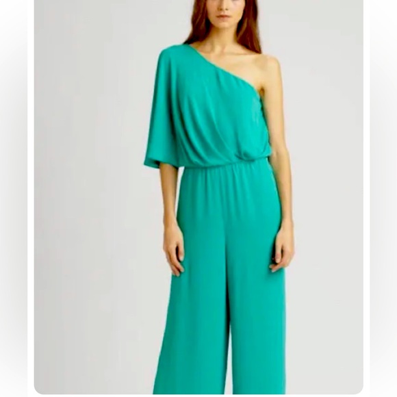 BCBG MaxAzria One Shoulder Wide Leg Jumpsuit - Picture 3 of 11